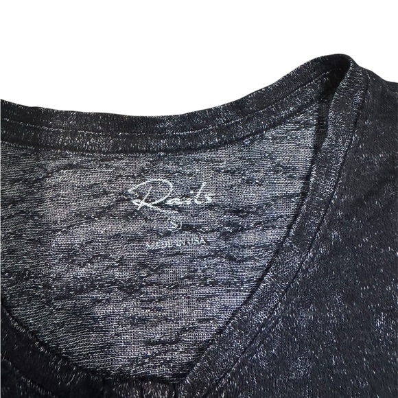 NWT Rails Long Sleeve Henley Top Black Marled Knit Size Small Made in USA - Picture 3 of 4